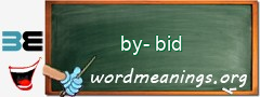 WordMeaning blackboard for by-bid